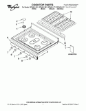 COOKTOP PARTS Diagram and Parts List for GFG461LVT1  Whirlpool Range