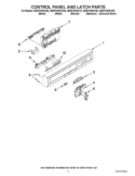 CONTROL PANEL AND LATCH PARTS Diagram and Parts List for WDF510PAYS2  Whirlpool Dishwasher