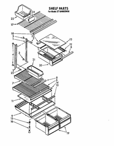 Shelf Diagram and Parts List for S22QFWH00  Whirlpool Refrigerator