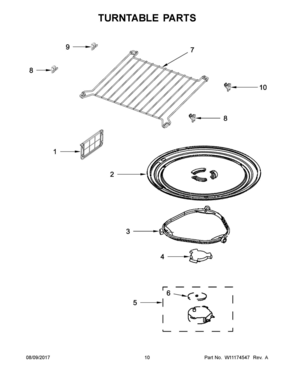 06 - TURNTABLE PARTS Diagram and Parts List for WMH53520CS7  Whirlpool Microwave Oven Combo