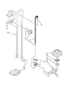 Fill, Drain And Overfill Parts Diagram and Parts List for KUDS30IXBTA  KitchenAid Dishwasher