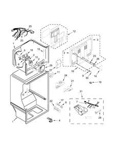 Liner Parts Diagram and Parts List for WRT108FZDT00  Whirlpool Refrigerator