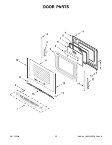 Door Parts Diagram and Parts List for WFG550S0LW5  Whirlpool Range