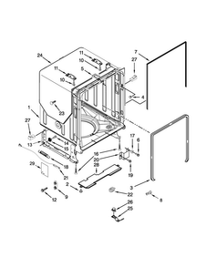 Tub And Frame Parts Diagram and Parts List for KUDE48FXSP6  KitchenAid Dishwasher