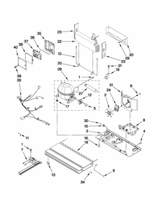 Unit Parts Diagram and Parts List for 59679532014  Kenmore Refrigerator