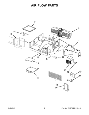 05 - AIR FLOW PARTS Diagram and Parts List for YWMH31017AB2  Whirlpool Microwave