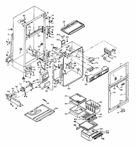 Refrigerator Cabinet Parts Diagram and Parts List for 106U16E1  Kenmore Refrigerator