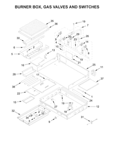 Part Location Diagram of W10560553 Whirlpool BRACKET, BURNER