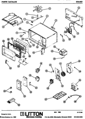 01 - Page 1 Diagram and Parts List for 930002  Whirlpool Microwave