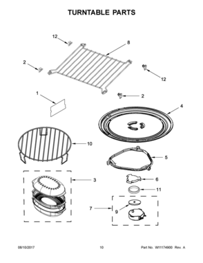 06 - TURNTABLE PARTS Diagram and Parts List for WMH76719CS5  Whirlpool Microwave Oven Combo