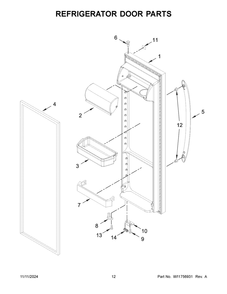 07 - Refrigerator Door Parts Diagram and Parts List for WRS315SDHM13  Whirlpool Refrigerator