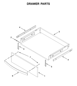 Drawer Parts Diagram and Parts List for WFG775H0HV1  Whirlpool Range