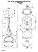 AGITATOR, BASKET AND TUB PARTS Diagram and Parts List for 7MNTH8000TQ0  Whirlpool Washer