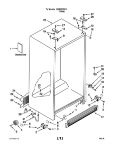 Cabinet Parts Diagram and Parts List for 10650212011  Kenmore Refrigerator