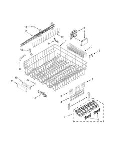 Upper Rack And Track Parts Diagram and Parts List for KDTM354ESS0  KitchenAid Dishwasher