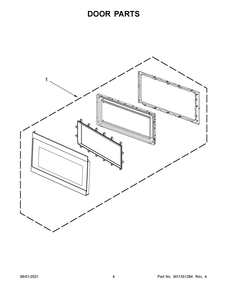 Door Parts Diagram and Parts List for AMV2307PFB5  Whirlpool Microwave Oven Combo