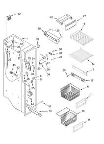 Freezer Liner Parts Diagram and Parts List for KSCS25INMS00  KitchenAid Refrigerator