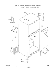 Cabinet Diagram and Parts List for 10670933901  Kenmore Refrigerator