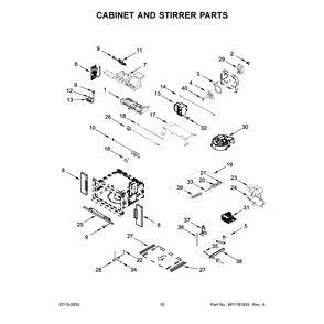 Cabinet And Stirrer Parts Diagram and Parts List for KOEC730SBE00  KitchenAid Microwave