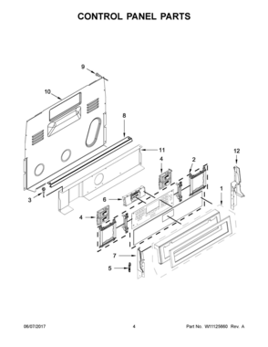 03 - CONTROL PANEL PARTS Diagram and Parts List for KFES530ESS2  Whirlpool Range