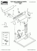 TOP AND CONSOLE PARTS Diagram and Parts List for YEED4300VQ1  Whirlpool Dryer