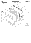 DOOR, LITERATURE Diagram and Parts List for 7MT2210SJQ0  Whirlpool Microwave