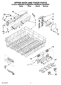 UPPER RACK AND TRACK PARTS Diagram and Parts List for KUDP02SRWH4  KitchenAid Dishwasher