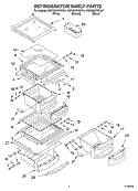 REFRIGERATOR SHELF Diagram and Parts List for KSFS25FKWH01  KitchenAid Refrigerator