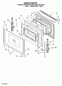 DOOR PARTS, OPTIONAL PARTS Diagram and Parts List for GFE471LVS0  Whirlpool Range
