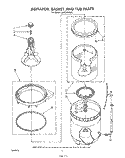 AGITATOR, BASKET AND TUB Diagram and Parts List for LA5330XSW0  Whirlpool Washer