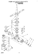 PUMP AND SPRAY ARM Diagram and Parts List for DU800CWDQ3  Whirlpool Dishwasher