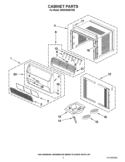 CABINET PARTS Diagram and Parts List for W5WCE085YW0  Whirlpool Air Conditioner