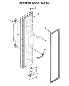 Freezer Door Parts Diagram and Parts List for 10651752711  Kenmore Refrigerator