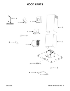 Hood Parts Diagram and Parts List for IHW57UC0FS1  Whirlpool Range Hood