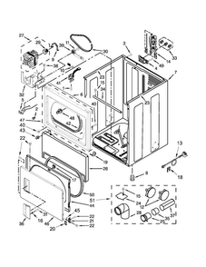 Cabinet Parts Diagram and Parts List for 110C66012011  Kenmore Dryer