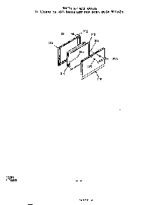 Oven Door Diagram and Parts List for 1413*0A  Roper Range