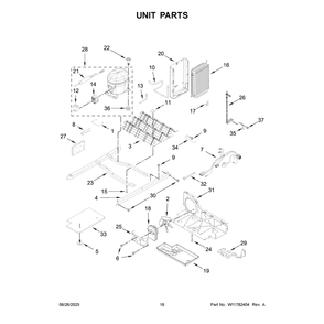 Unit Parts Diagram and Parts List for WRS315SNHB09  Whirlpool Refrigerator