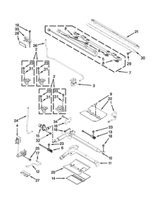 Manifold Parts Diagram and Parts List for WGG555S0BB00  Whirlpool Range
