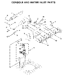Console and water inlet parts Diagram and Parts List for 11022352512  Kenmore Washer