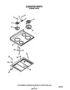 Cook Top Diagram and Parts List for F9757*1  Roper Range