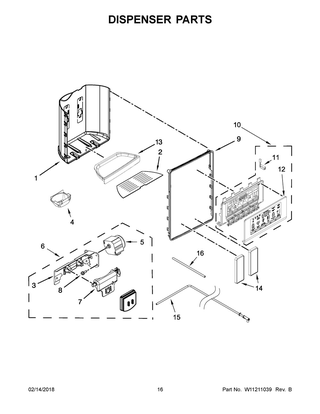 Part Location Diagram of W11087882 Whirlpool TRIM-DISPR