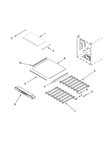 Shelf Parts Diagram and Parts List for WUB50X24EM00  Whirlpool Wine and Beverage Cooler
