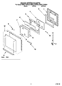 OVEN DOOR PARTS Diagram and Parts List for KEBC171KSS04  KitchenAid Wall Oven