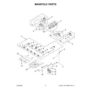 Manifold Parts Diagram and Parts List for KFGS530SPS0  KitchenAid Range
