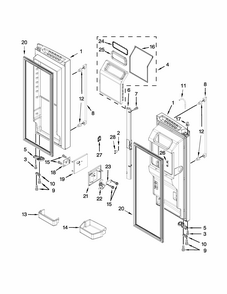 Refrigerator Door Parts Diagram and Parts List for IX7DDEXDSM02  Whirlpool Refrigerator