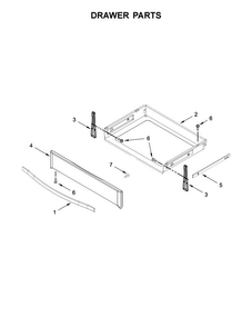 Drawer Parts Diagram and Parts List for WEE745H0FH0  Whirlpool Range