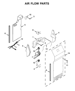 Air Flow Parts Diagram and Parts List for WRSA15SNHN01  Whirlpool Refrigerator