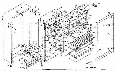Cabinet Parts Diagram and Parts List for 106R10AL1  Kenmore Refrigerator