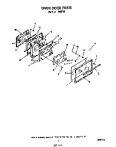 Oven Door Diagram and Parts List for N9357*3  Roper Range