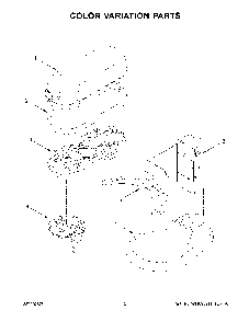 Color Variation Parts Diagram and Parts List for 5KSM60SPXCWH0  KitchenAid Mixer